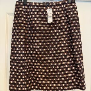 Brooks Brown and White Pencil Skirt Knee-Length Casual